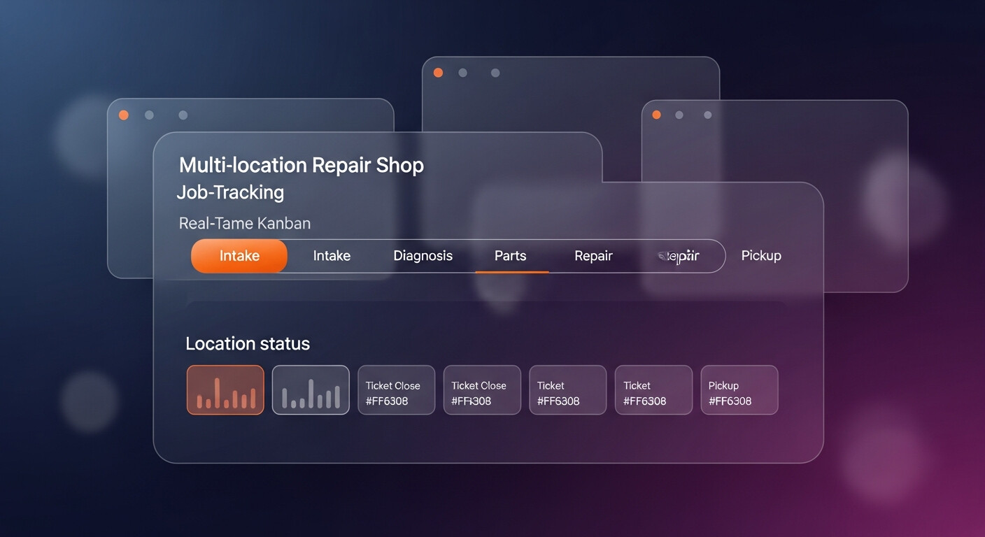 How a five-location repair business got one real-time view of every job — anonymized visual proof